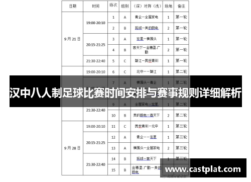 汉中八人制足球比赛时间安排与赛事规则详细解析